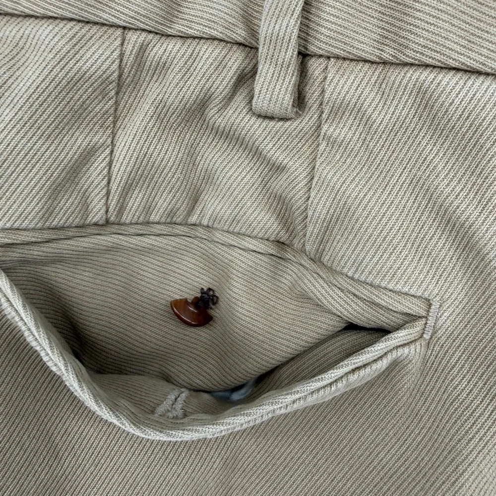Polo‎ Ralph Lauren Mens Khaki Textured Chino Suffield Fit Pants Size 35x28.5